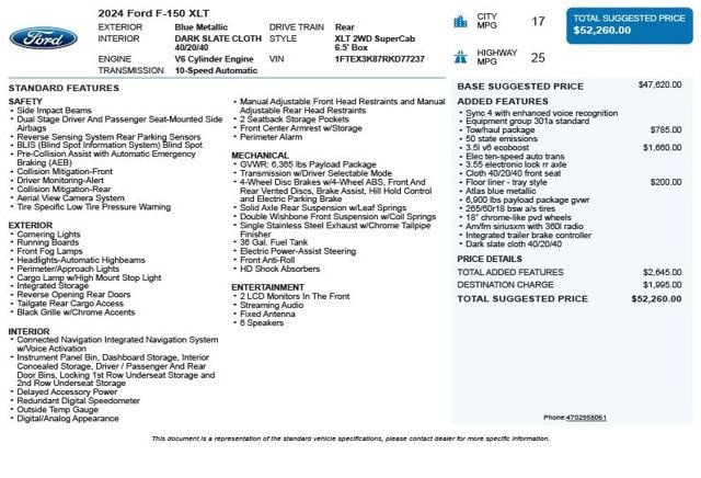 2024 Ford F-150 XLT 2WD SuperCab 6.5' Box - 23041661 - 2