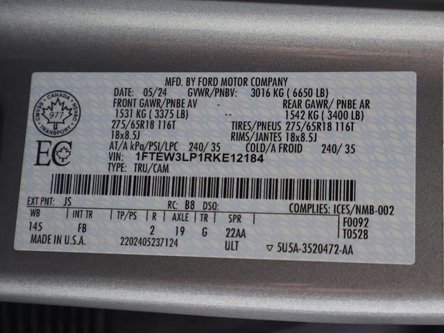 2024 Ford F-150 XLT 4WD SuperCrew 5.5' Box - 23080675 - 50