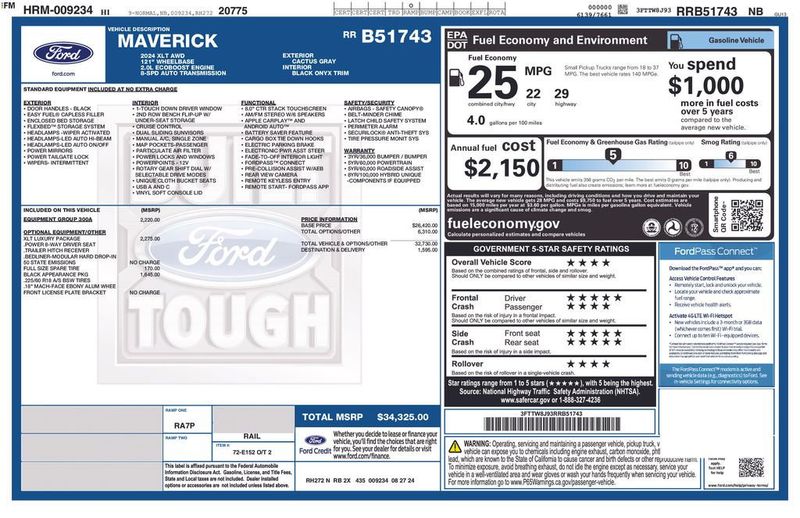 2024 Ford Maverick XLT AWD SuperCrew - 23047191 - 5