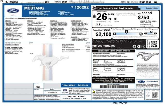2024 Ford Mustang EcoBoost Premium Convertible - 22932434 - 37