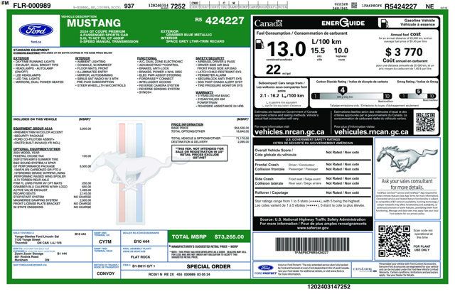 2024 Ford Mustang GT Premium Fastback - 22955215 - 1