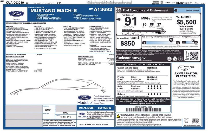 2024 Ford Mustang Mach-E Premium AWD - 22913758 - 5