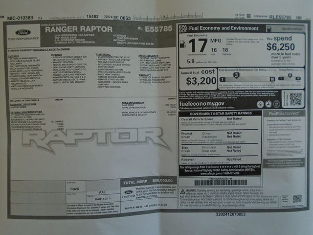 2024 Ford Ranger Raptor 4WD SuperCrew 5' Box - 23057856 - 37