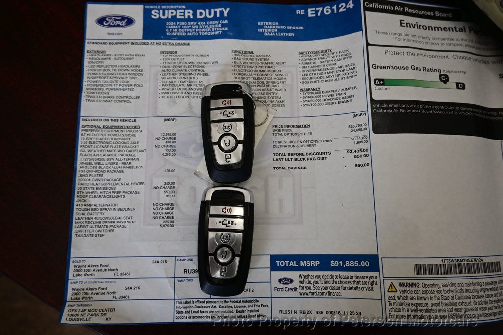 2024 Ford Super Duty F-350 SRW LARIAT 4WD Crew Cab 6.75' Box - 22934271 - 72