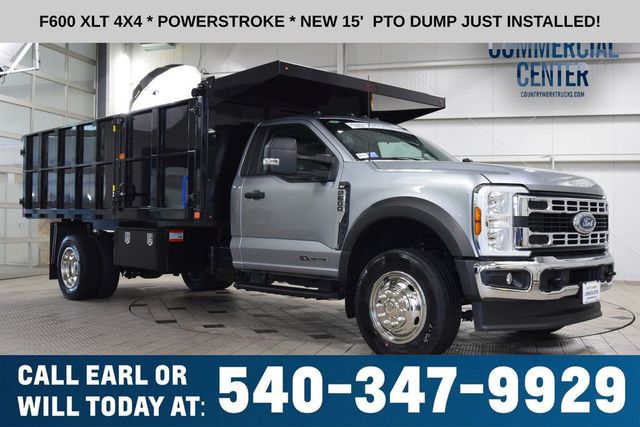 2024 Ford Super Duty F-600 DRW F600 REG CAB 4X4 XLT * POWERSTROKE * NEW 15' LANDSCAPE DUMP  - 23011998 - 0
