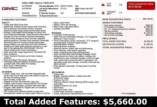 2024 GMC Sierra 1500 4WD Crew Cab 147" AT4 - 22853844 - 2