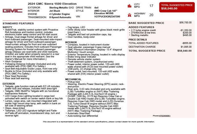 2024 GMC Sierra 1500 Elevation - 23017711 - 2