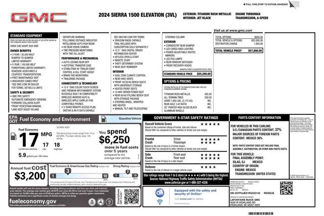 2024 GMC Sierra 1500 Elevation - 23073265 - 2
