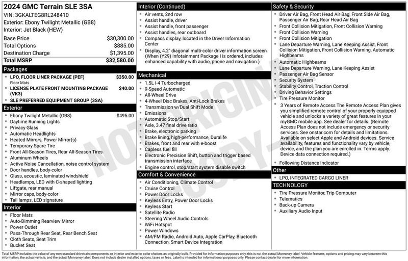 2024 GMC Terrain AWD 4dr SLE - 22991930 - 5