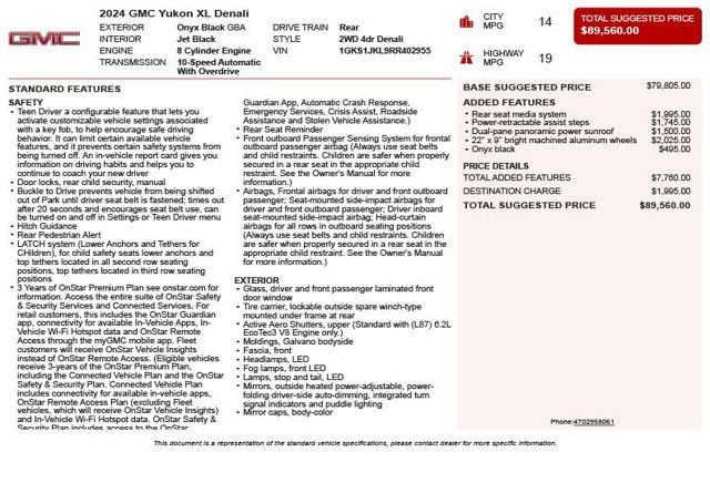 2024 GMC Yukon XL 2WD 4dr Denali - 23043623 - 2