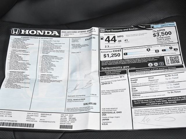 2024 Honda Accord Hybrid Sport-L - 23069716 - 48