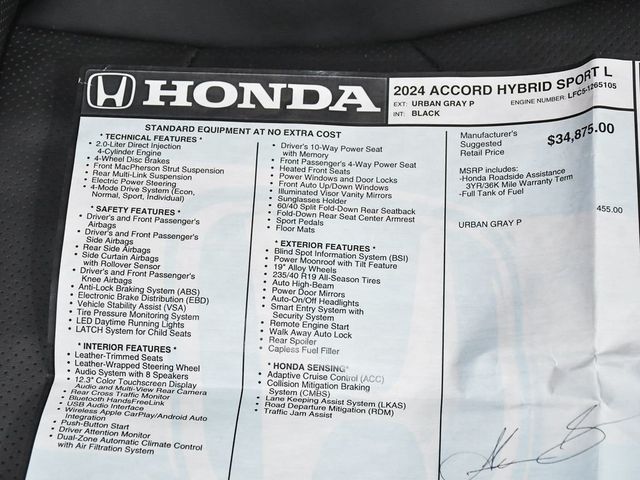 2024 Honda Accord Hybrid Sport-L - 23069716 - 49