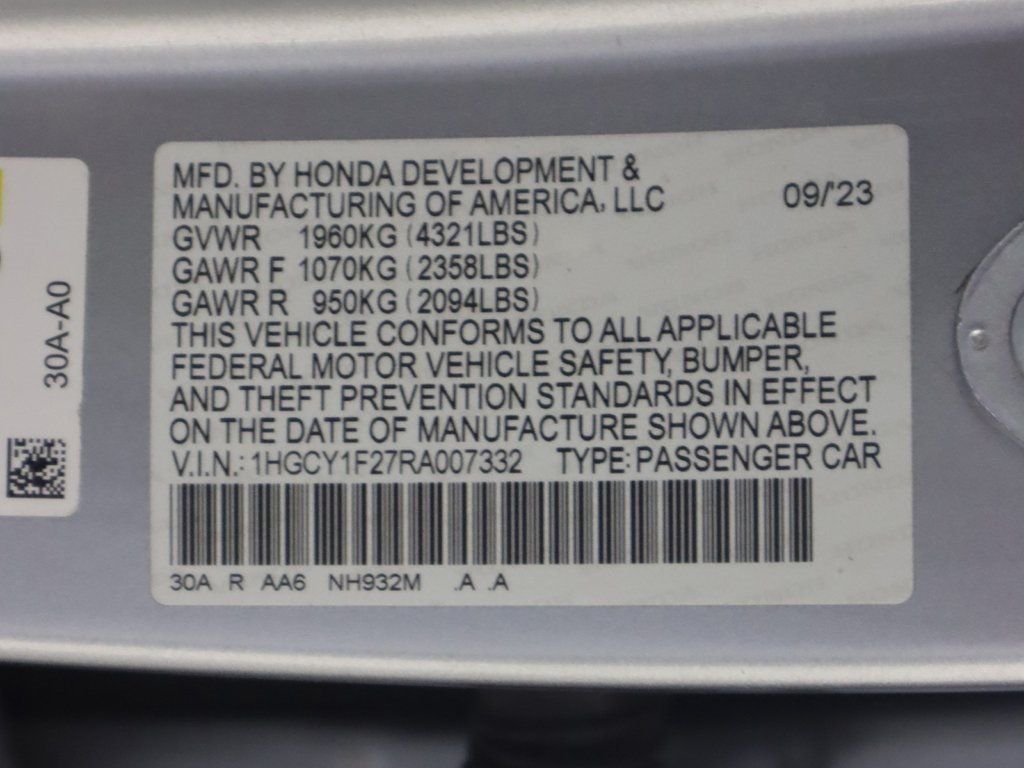 2024 Honda Accord Sedan LX CVT - 22737218 - 40