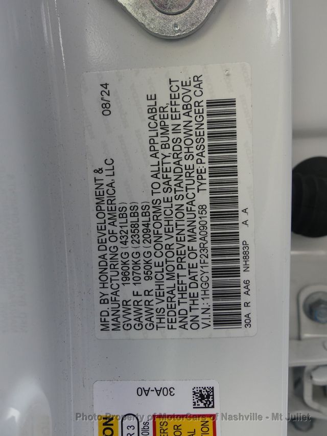 2024 Honda Accord Sedan LX CVT - 22958439 - 47