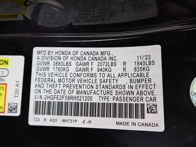 2024 Honda Civic Sedan Sport CVT - 23005329 - 43