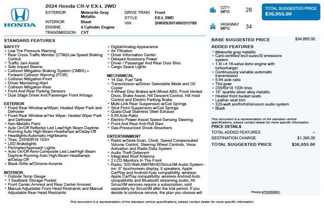 2024 Honda CR-V EX-L 2WD - 23031036 - 2