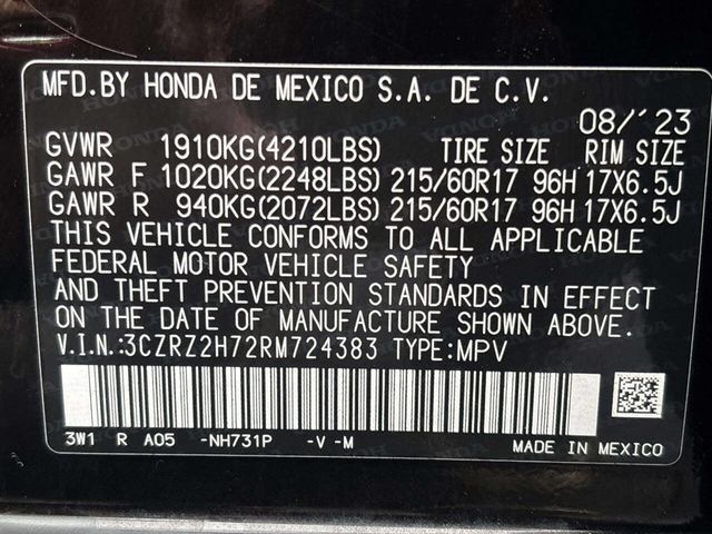 2024 Honda HR-V EX L AWD 4dr Crossover - 23039374 - 36