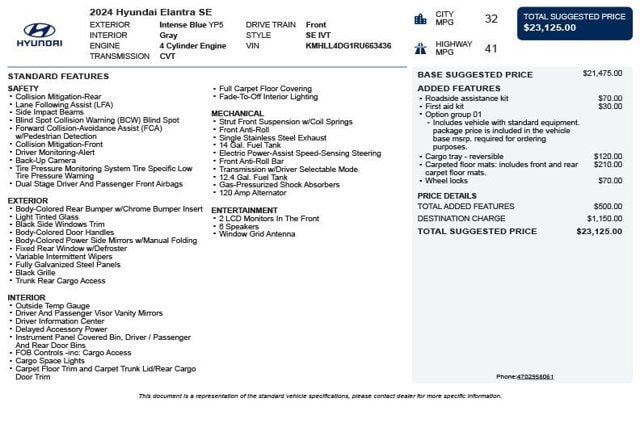 2024 Hyundai Elantra SE IVT - 23071923 - 2