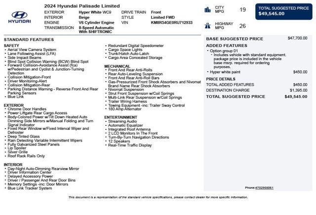 2024 Hyundai Palisade Limited FWD - 23079773 - 2