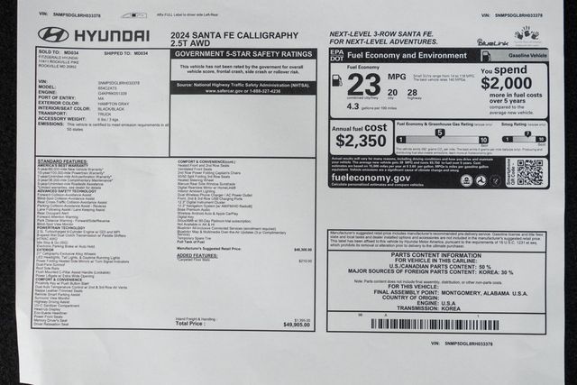 2024 Hyundai Santa Fe Calligraphy AWD - 23073834 - 54