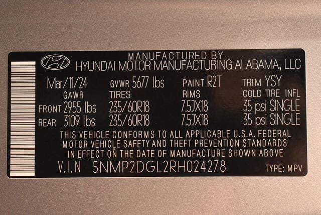 2024 Hyundai Santa Fe SEL AWD - 23026400 - 34