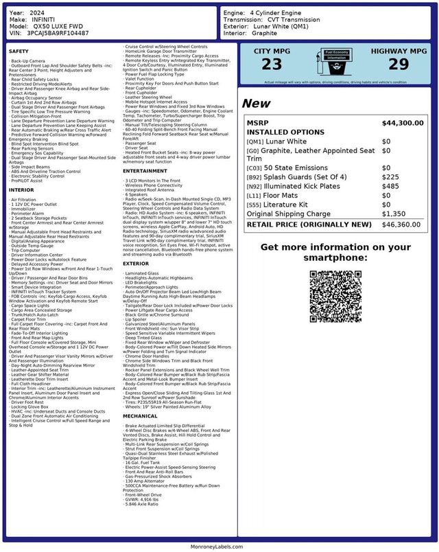 2024 INFINITI QX50 LUXE FWD - 22951649 - 34