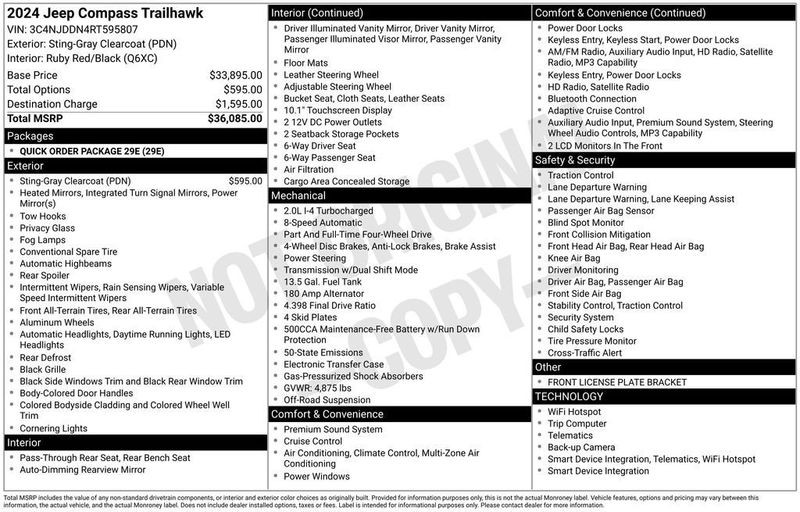 2024 Jeep Compass Trailhawk 4x4 - 22929199 - 5
