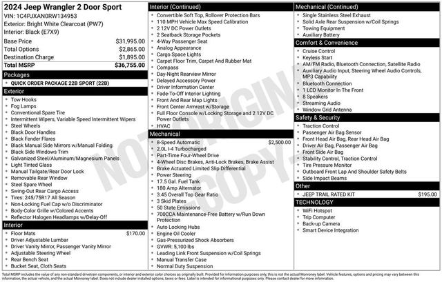 2024 Jeep Wrangler Sport - 22941577 - 5