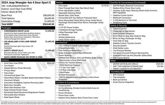 2024 Jeep Wrangler 4xe Sport S 4x4 - 23016416 - 5