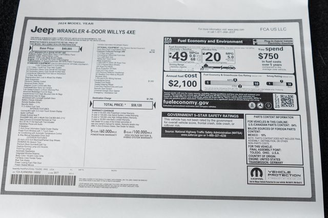 2024 Jeep Wrangler 4xe Willys 4x4 - 23035127 - 43
