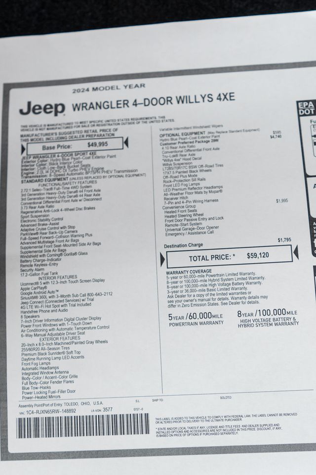 2024 Jeep Wrangler 4xe Willys 4x4 - 23035127 - 44