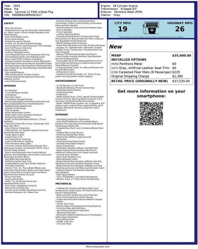 2024 Kia Carnival LX FWD w/Seat Pkg - 22943571 - 39