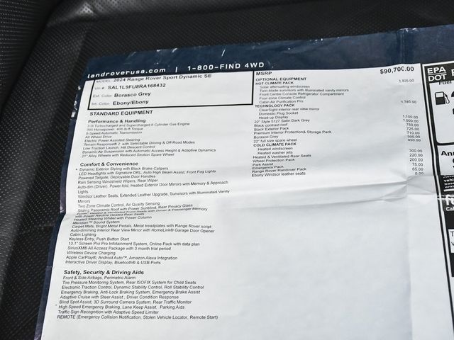 2024 Land Rover Range Rover Sport Dynamic - 22876784 - 66