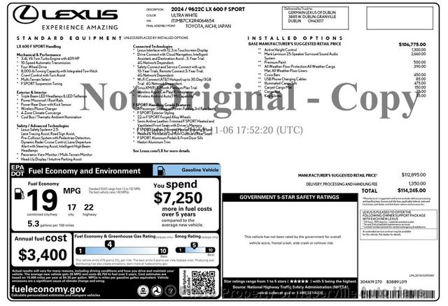 2024 Lexus LX LX 600 F SPORT 4WD - 23041738 - 62
