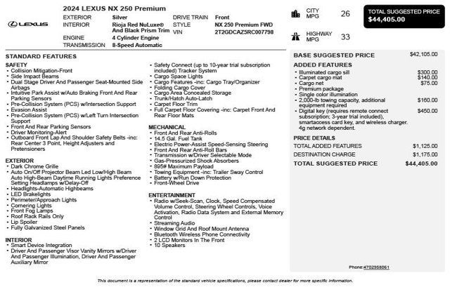 2024 Lexus NX NX 250 Premium FWD - 23000195 - 2
