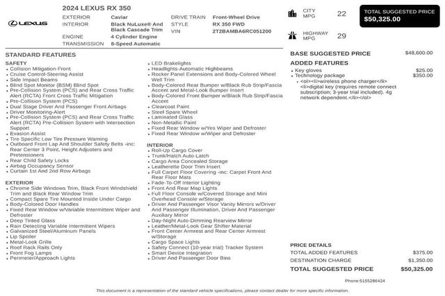 2024 Lexus RX RX 350 FWD - 23078660 - 2