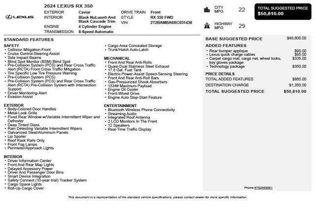 2024 Lexus RX RX 350 FWD - 23011466 - 2