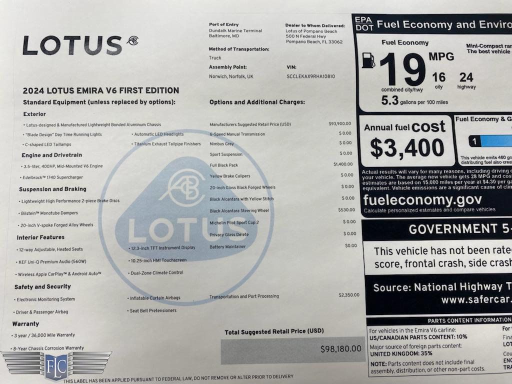 2024 Lotus Emira V6 First Edition Coupe - 22533145 - 35