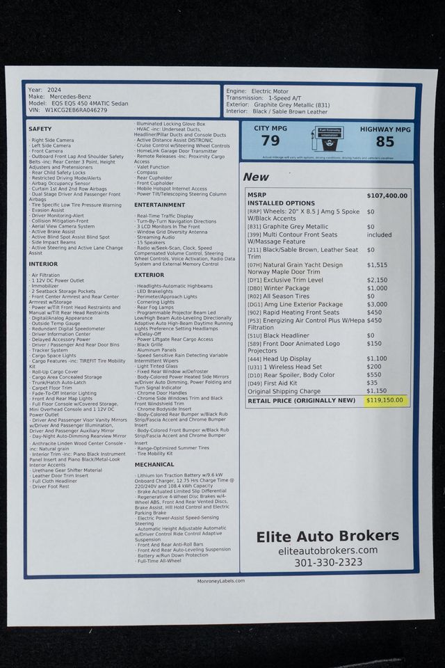 2024 Mercedes-Benz EQS EQS 450 4MATIC Sedan - 23073841 - 55