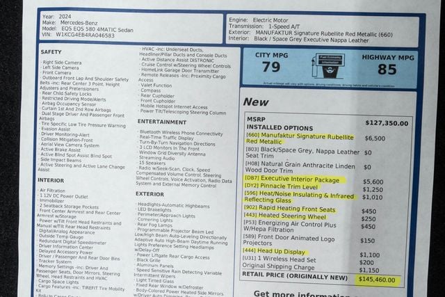 2024 Mercedes-Benz EQS EQS 580 4MATIC Sedan - 23029929 - 55