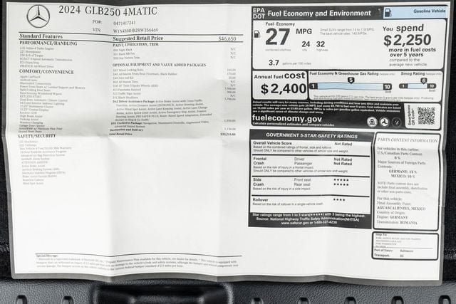 2024 Mercedes-Benz GLB GLB 250 4MATIC SUV - 22859346 - 52