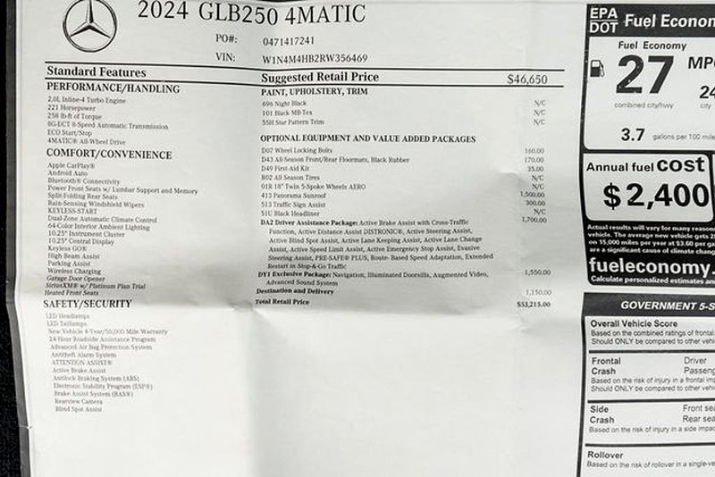 2024 Mercedes-Benz GLB GLB 250 4MATIC SUV - 22859346 - 53