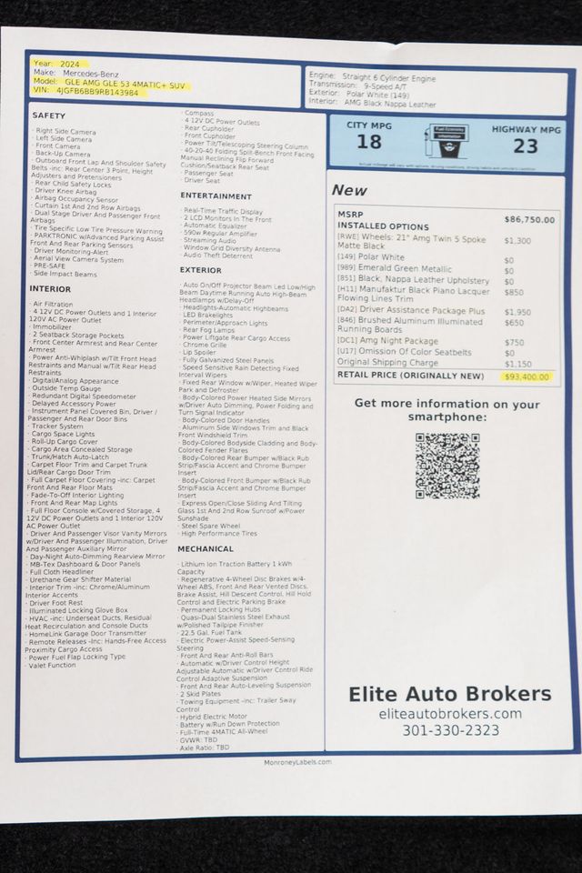 2024 Mercedes-Benz GLE AMG GLE 53 4MATIC+ SUV - 23099943 - 53