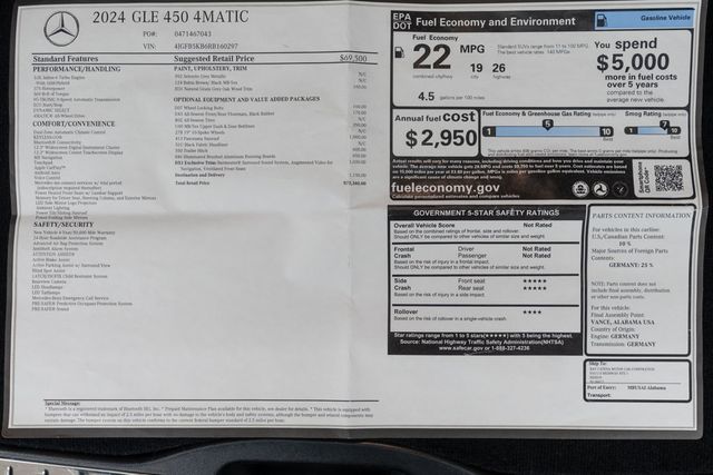 2024 Mercedes-Benz GLE GLE 450 4MATIC SUV - 22668043 - 55