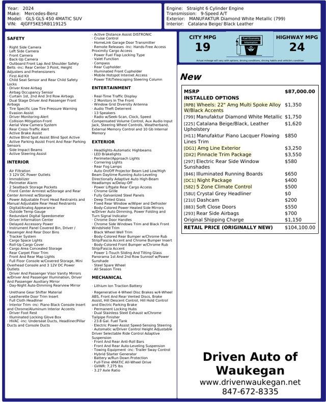 2024 Mercedes-Benz GLS GLS 450 4MATIC SUV - 23101653 - 3