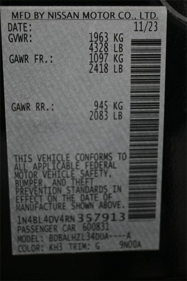 2024 Nissan Altima 2.5 SV Sedan - 22941229 - 6