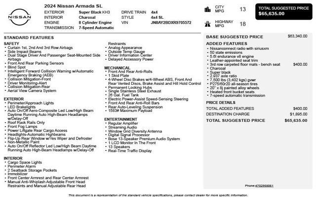 2024 Nissan Armada 4x4 SL - 22983953 - 2