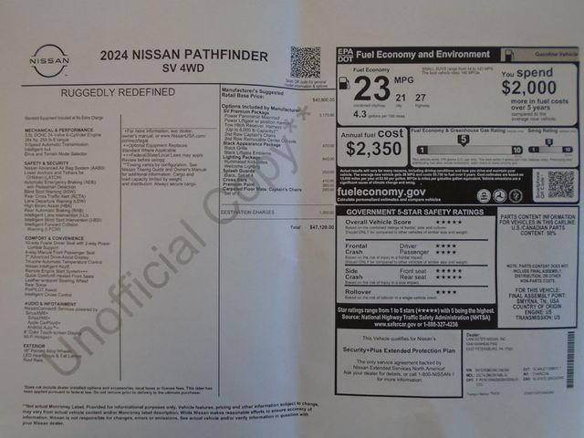 2024 Nissan Pathfinder SV 4WD - 23071310 - 35