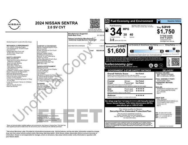 2024 Nissan Sentra SV CVT - 23019449 - 5