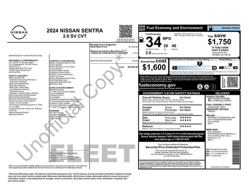 2024 Nissan Sentra SV CVT - 23019449 - 5